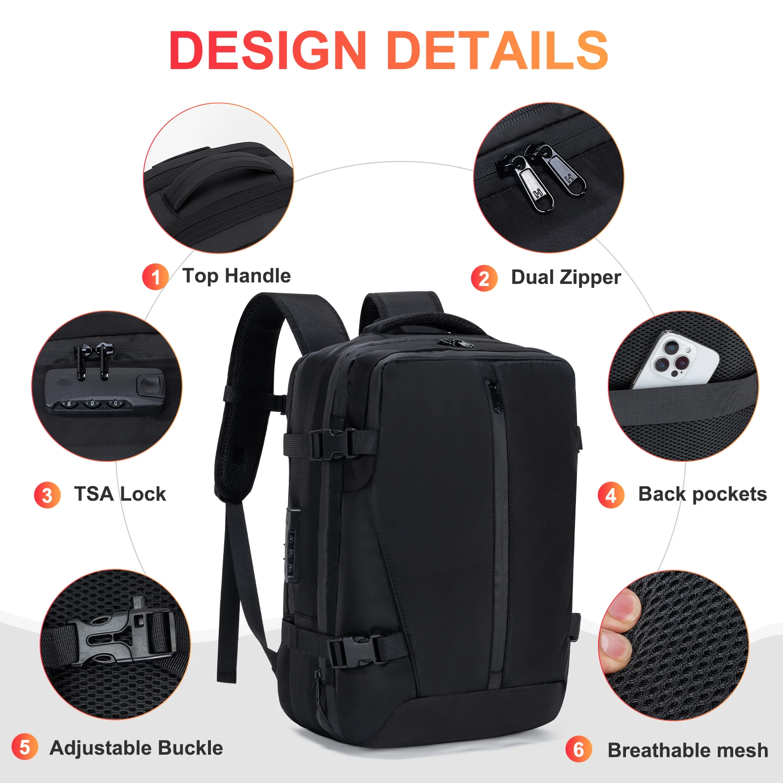 Kabaqoo 60L Expandable Vacuum Compression Bag Vacuum Backpack For Travel Water Resistant with Electric Vacuum Pump