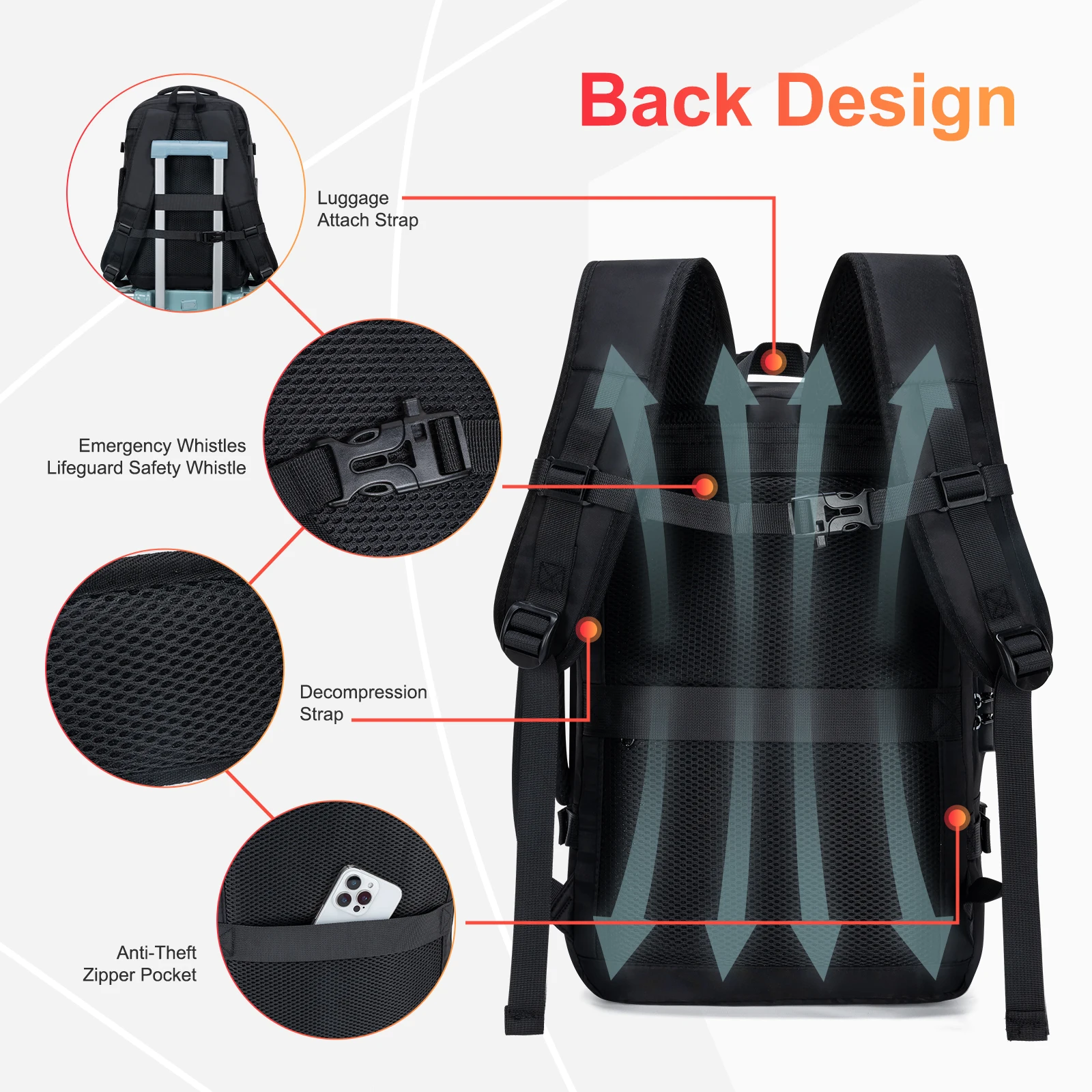 Kabaqoo 60L Expandable Vacuum Compression Bag Vacuum Backpack For Travel Water Resistant with Electric Vacuum Pump