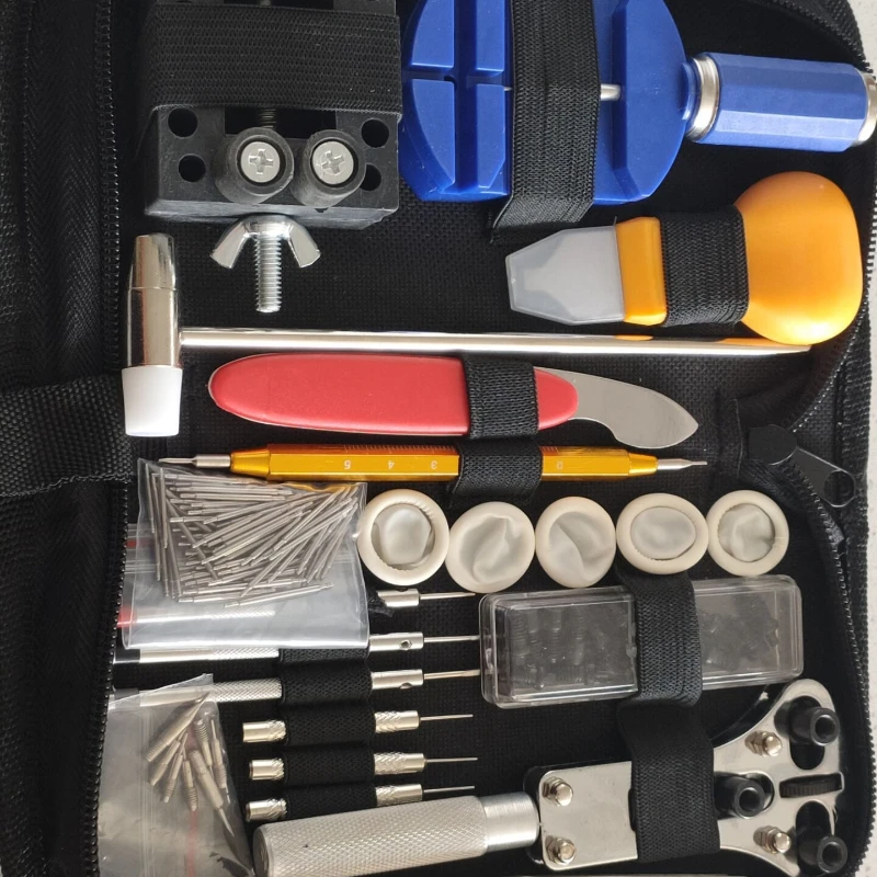 1Set Watch Repair Kit, 152pcs Watch Battery Replacement Tool Kit Including Band Link Remover, Case Back Opener, Screwdriver, Spring Bar, Resizing Tool, Watch Adjustment Tool Kit
