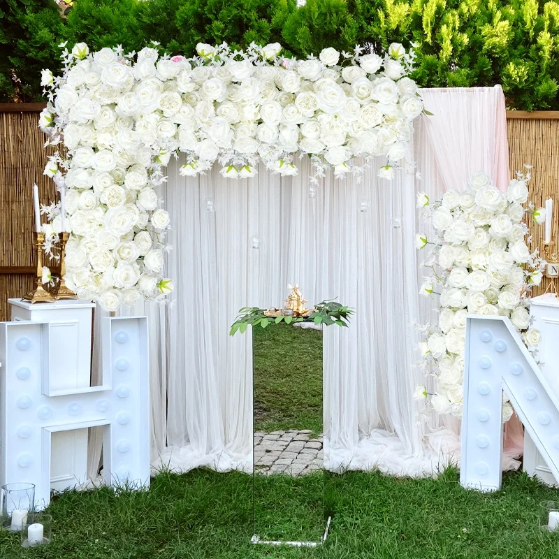 1pc Long Rose Arch Wedding Stage Flower Garland - Realistic Artificial Rose Trail with End-to-End Flowering Branches for Wedding Aisle Decor, Prom, Quinceañera - & Setup (39.37inch)