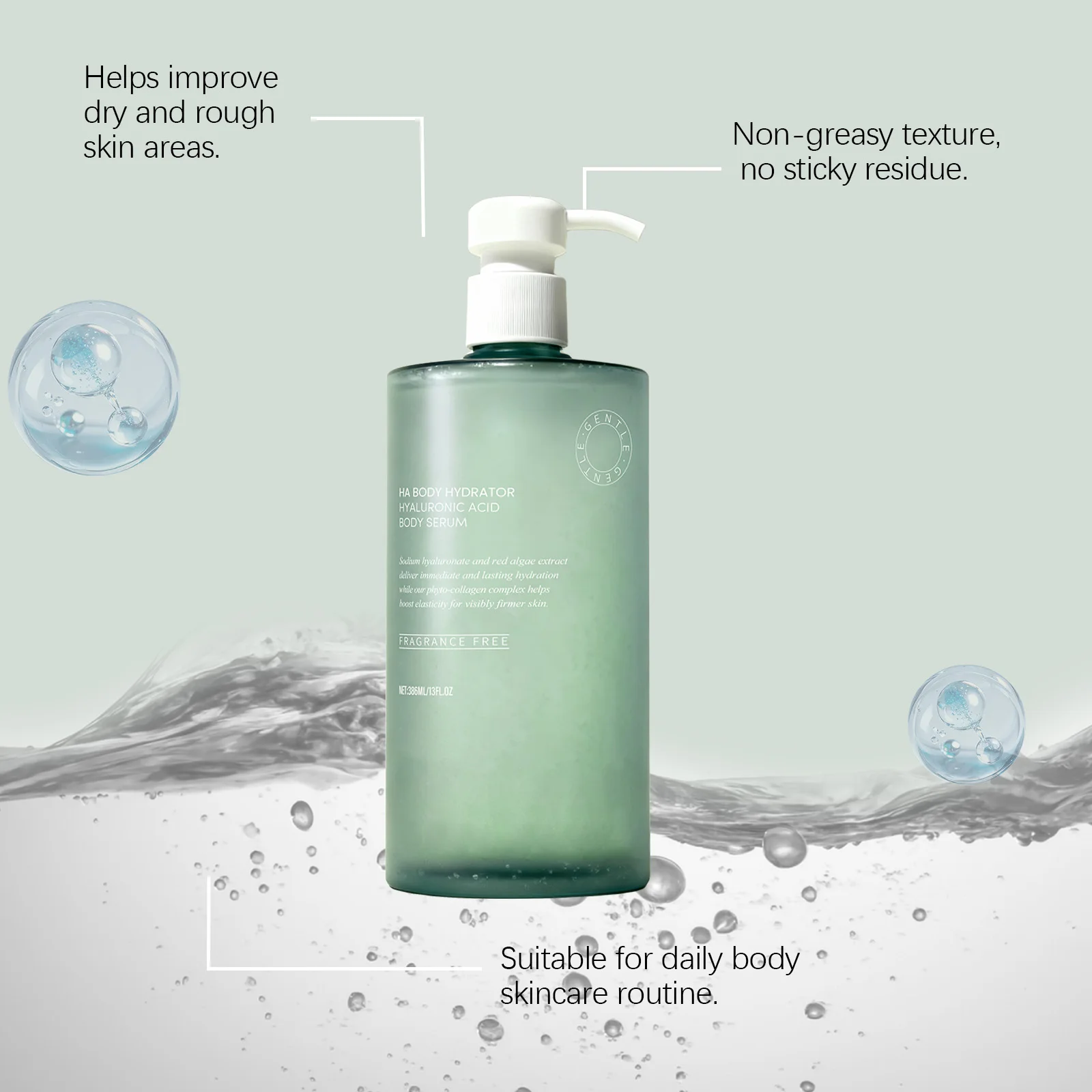 386ML Body Serum Deep Hydrating Improve Roughness Enhance Skin Elasticity Nourishing Pores Improve Skin Texture Non-sticky Tightening Body Serum
