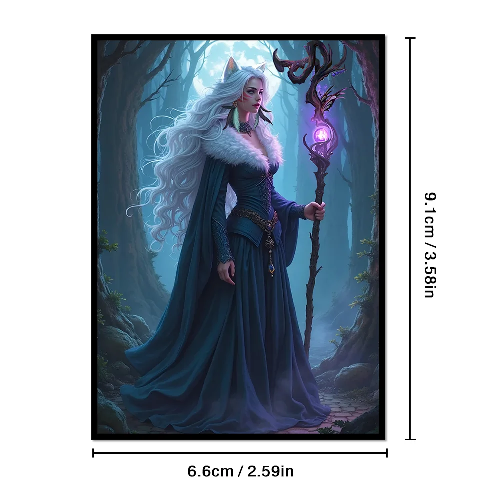 66X91mm 120pcs Clear Front & Matte Finish Back with Witch Standard Size Art Anime Card Sleeves for MTG/PTCG/TCG Game Top Loading Board Game Trading Card Protector