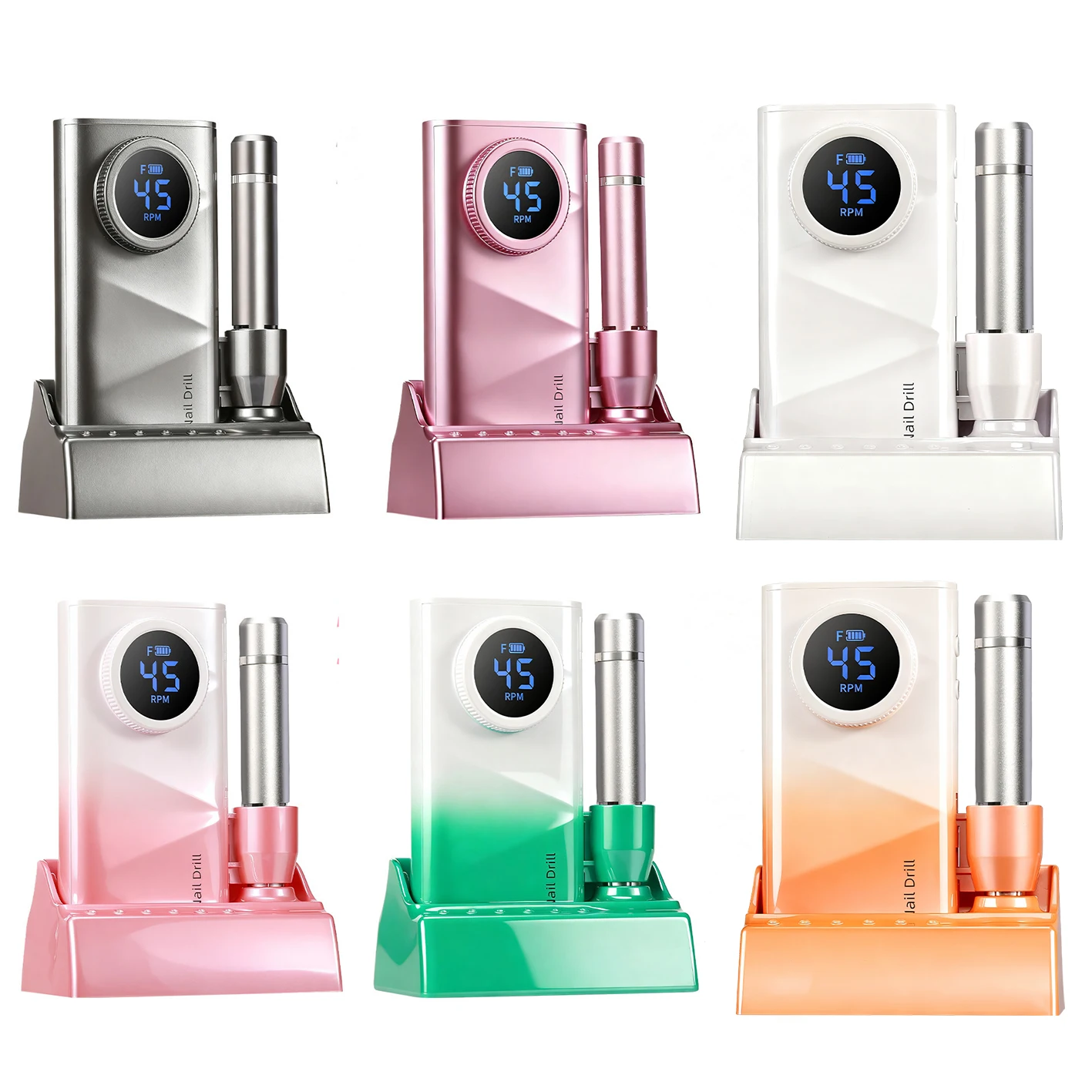 Rechargeable Nail Drill Machine, 45000RPM, 4500mAh Large‑Capacity Battery, Electric Nail File For Gel Nail Removal, Cuticle Removing, Callus Polishing, Manicure & Pedicure Tool For Beginners, Home & Salon Use