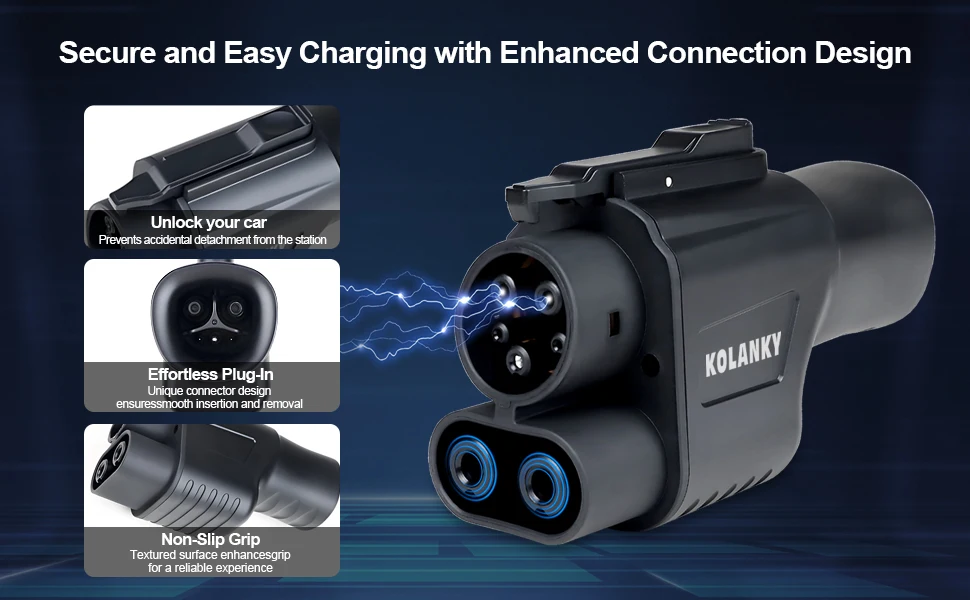 Kolanky NACS to CCS1 Supercharger Adapter 500A Fast Charge EV Superchargers Fast Charging On Public Station For CCS1 Electric Vehicle Cars