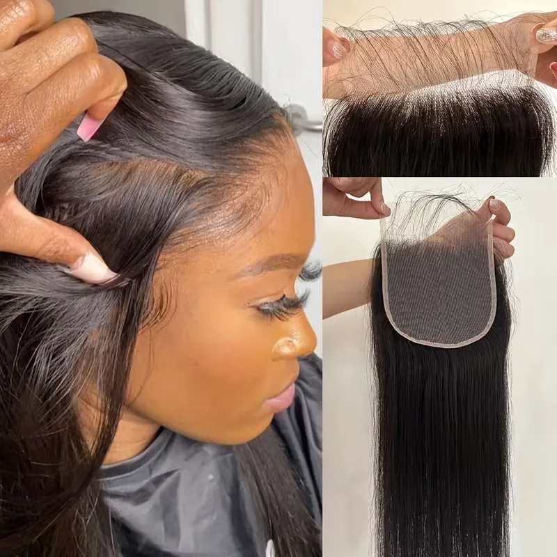 Straight 5x5 Closure Human Hair Ear To Ear Transparent Frontal Lace Only5x5 HD Lace Closure Straight Body Wave 3-5 Days Delivery
