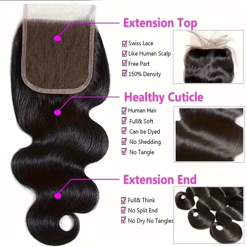 Straight 5x5 Closure Human Hair Ear To Ear Transparent Frontal Lace Only5x5 HD Lace Closure Straight Body Wave 3-5 Days Delivery