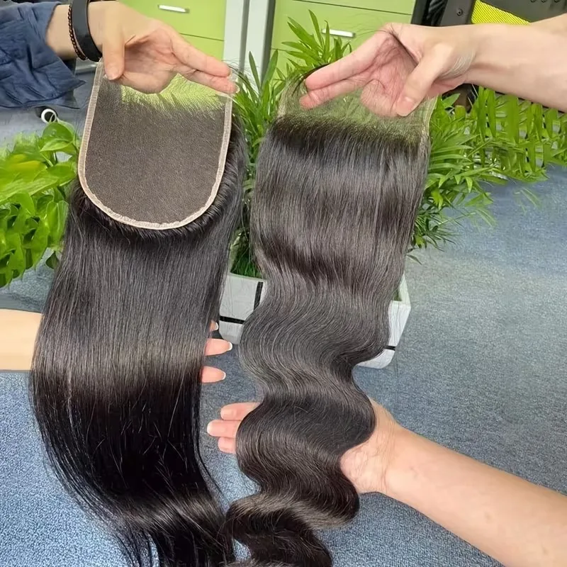 Straight 5x5 Closure Human Hair Ear To Ear Transparent Frontal Lace Only5x5 HD Lace Closure Straight Body Wave 3-5 Days Delivery