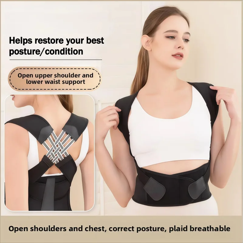 Posture Corrector Back Brace Adjustable X‑Shape Back Support Belt Breathable Spine Correction Shoulder Posture Correction Belt For Men Women Office Home Daily Use