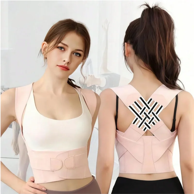 Posture Corrector Back Brace Adjustable X‑Shape Back Support Belt Breathable Spine Correction Shoulder Posture Correction Belt For Men Women Office Home Daily Use