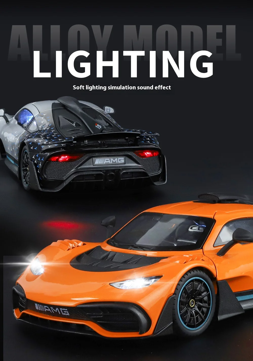 Large 1/18 Alloy Die-Cast AMG-ONE Sports Car Model Simulation Sound and Light Adult Collection Boy Birthday Gift