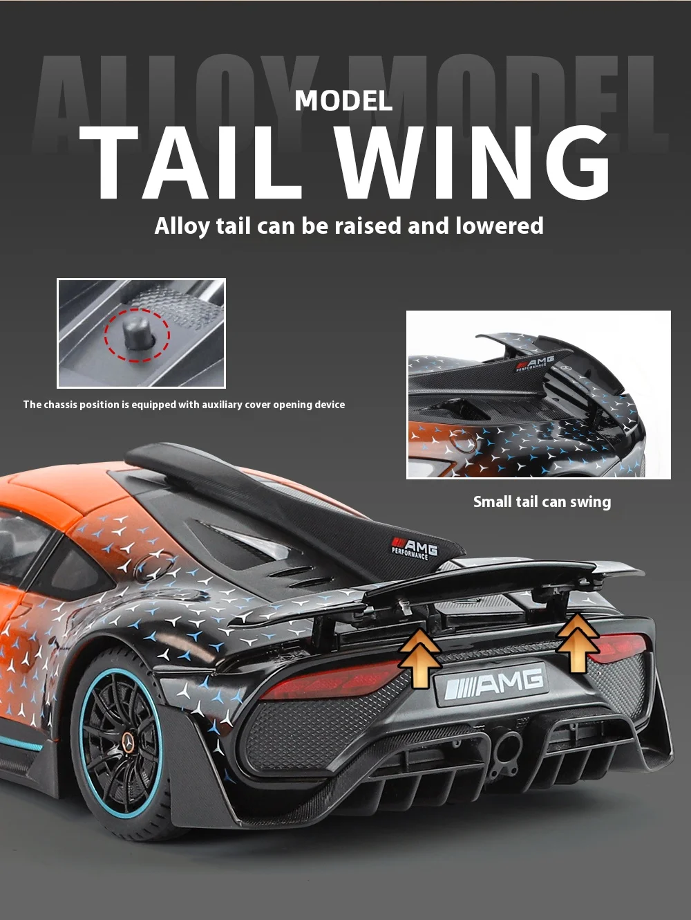 Large 1/18 Alloy Die-Cast AMG-ONE Sports Car Model Simulation Sound and Light Adult Collection Boy Birthday Gift