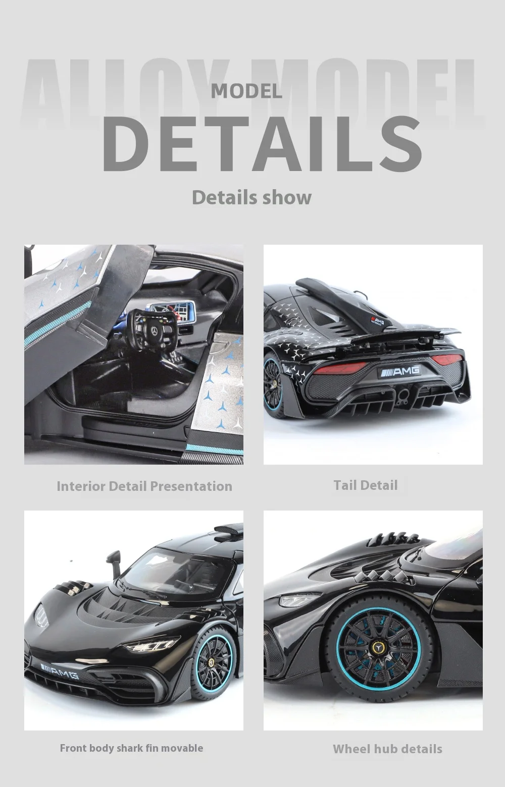 Large 1/18 Alloy Die-Cast AMG-ONE Sports Car Model Simulation Sound and Light Adult Collection Boy Birthday Gift