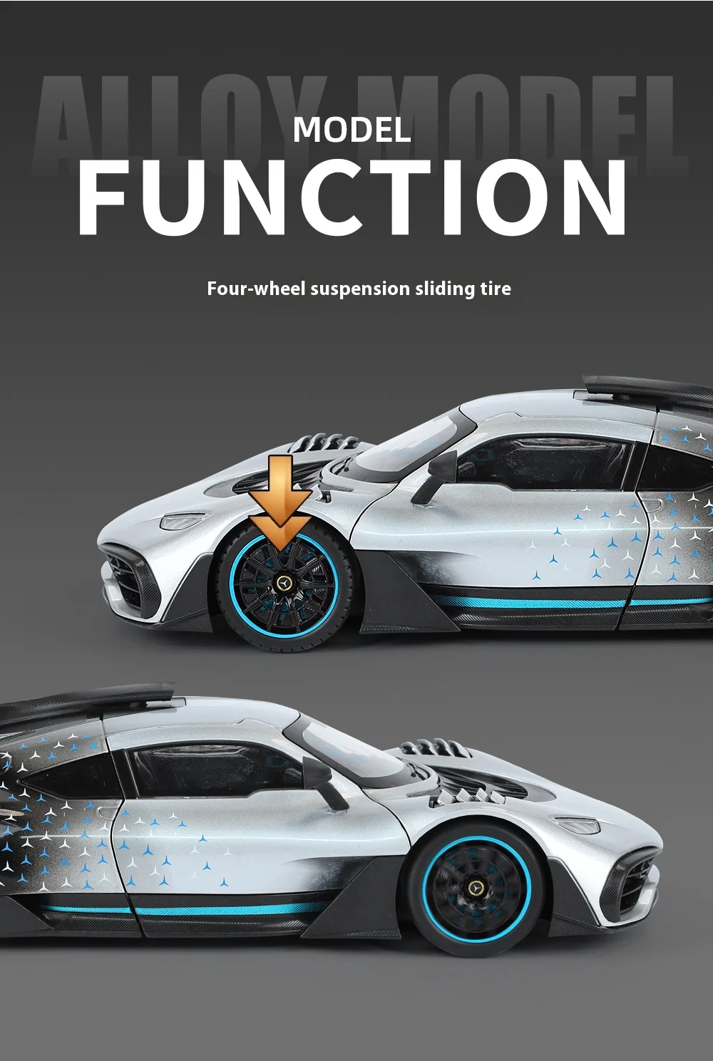 Large 1/18 Alloy Die-Cast AMG-ONE Sports Car Model Simulation Sound and Light Adult Collection Boy Birthday Gift