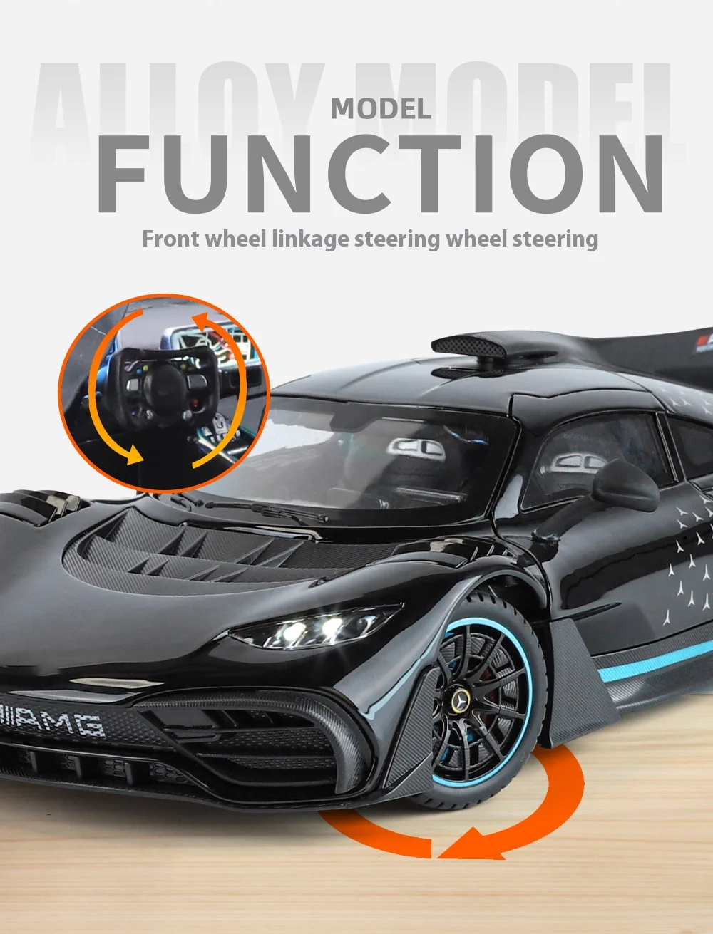 Large 1/18 Alloy Die-Cast AMG-ONE Sports Car Model Simulation Sound and Light Adult Collection Boy Birthday Gift