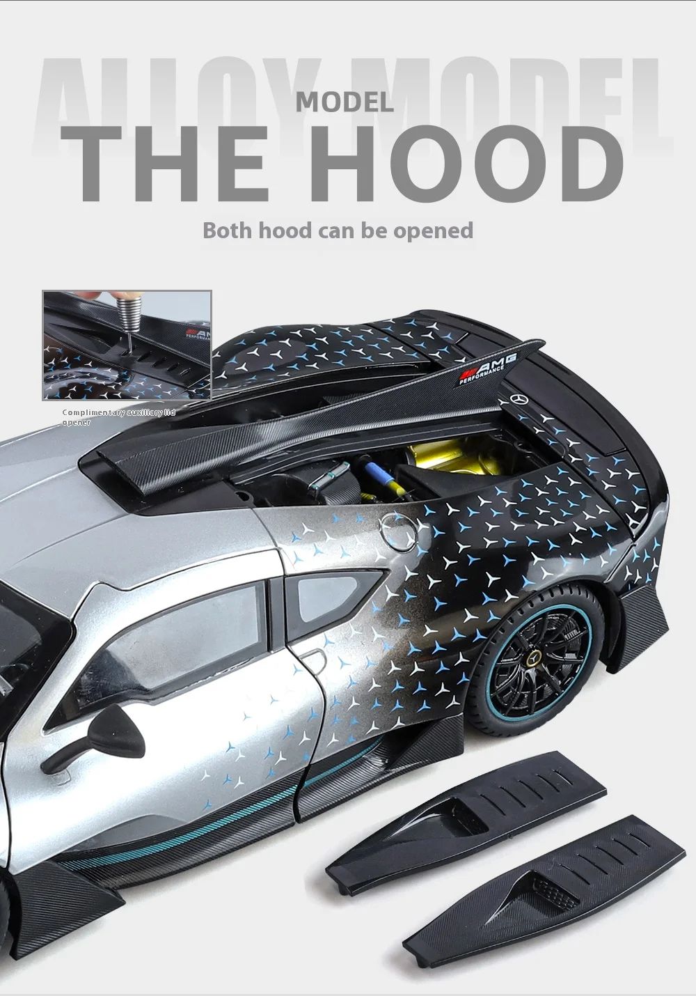 Large 1/18 Alloy Die-Cast AMG-ONE Sports Car Model Simulation Sound and Light Adult Collection Boy Birthday Gift