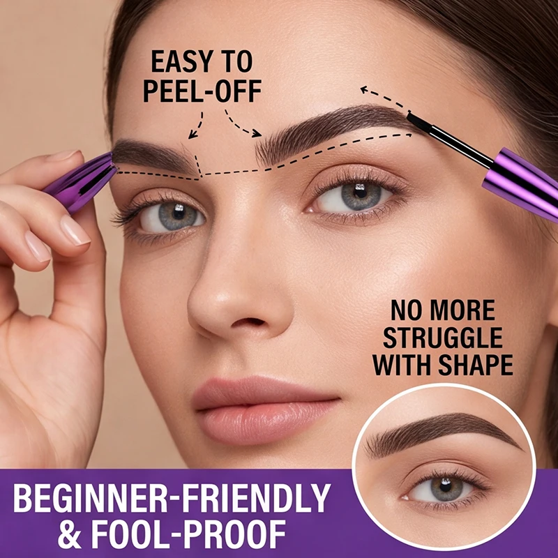 1/2PCS Qiciy Peel‑Off Eyebrow Gel, Dark Brown, Light Brown And Black Color Are Optional, Lazy Diy Semi‑Permanent Peel‑Off Eyebrow Gel, Novice Friendly And Easy To Use Peel‑Off Eyebrow Products, Makeup Artist Tools, Valentine'S Day Gifts.