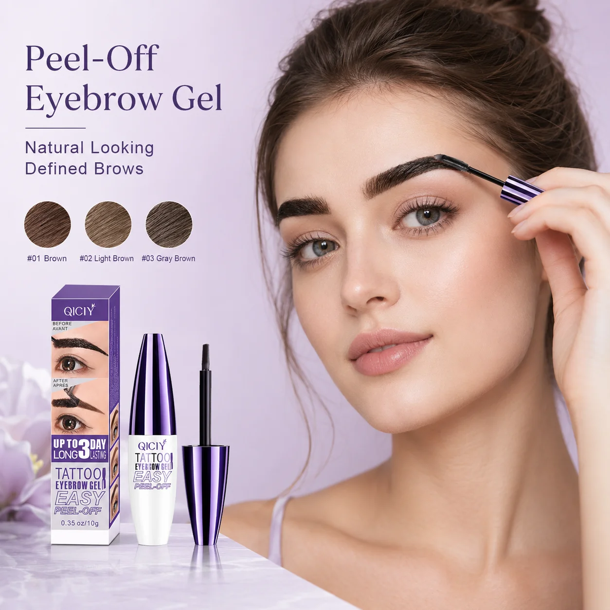 1/2PCS Qiciy Peel‑Off Eyebrow Gel, Dark Brown, Light Brown And Black Color Are Optional, Lazy Diy Semi‑Permanent Peel‑Off Eyebrow Gel, Novice Friendly And Easy To Use Peel‑Off Eyebrow Products, Makeup Artist Tools, Valentine'S Day Gifts.