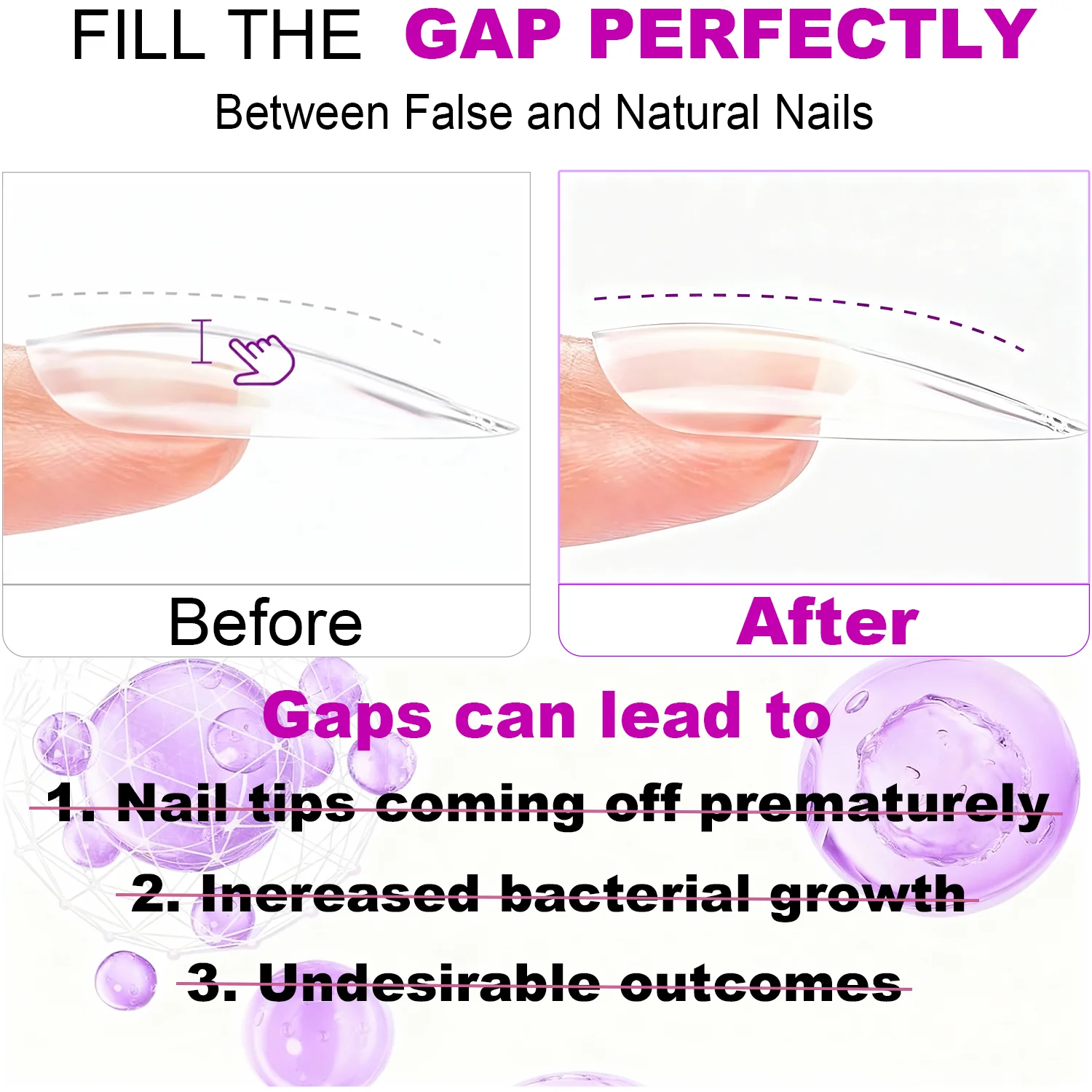 Solid Nail Glue Gel for False Tips, 4PCS 8ml Strong Adhesion for Press on Acrylic Tips, Clear Hard Gel 3D Sculpting