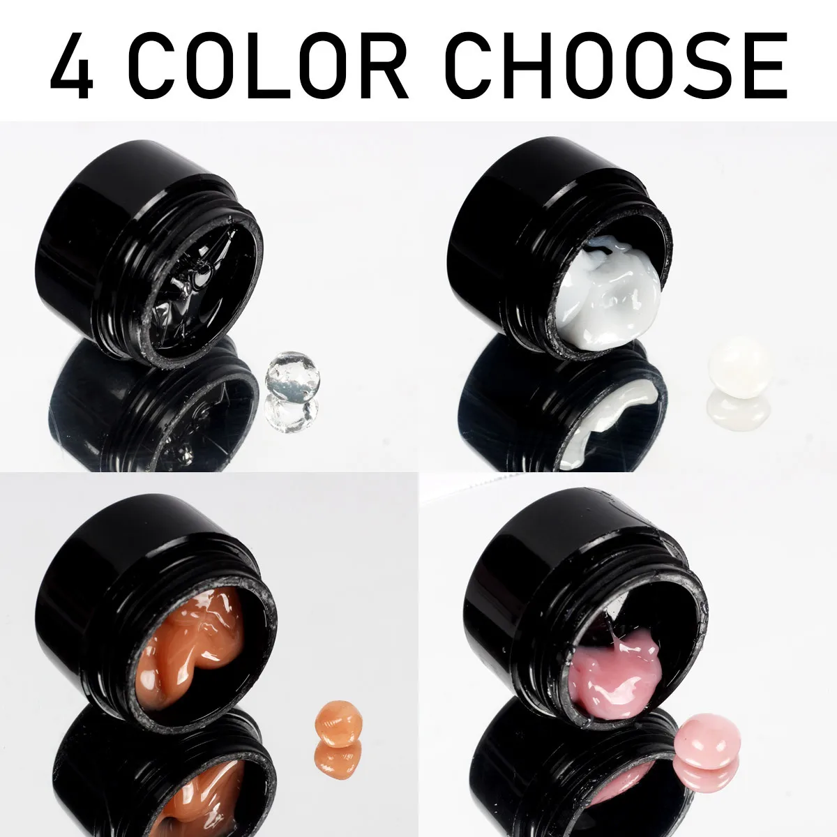 Solid Nail Glue Gel for False Tips, 4PCS 8ml Strong Adhesion for Press on Acrylic Tips, Clear Hard Gel 3D Sculpting