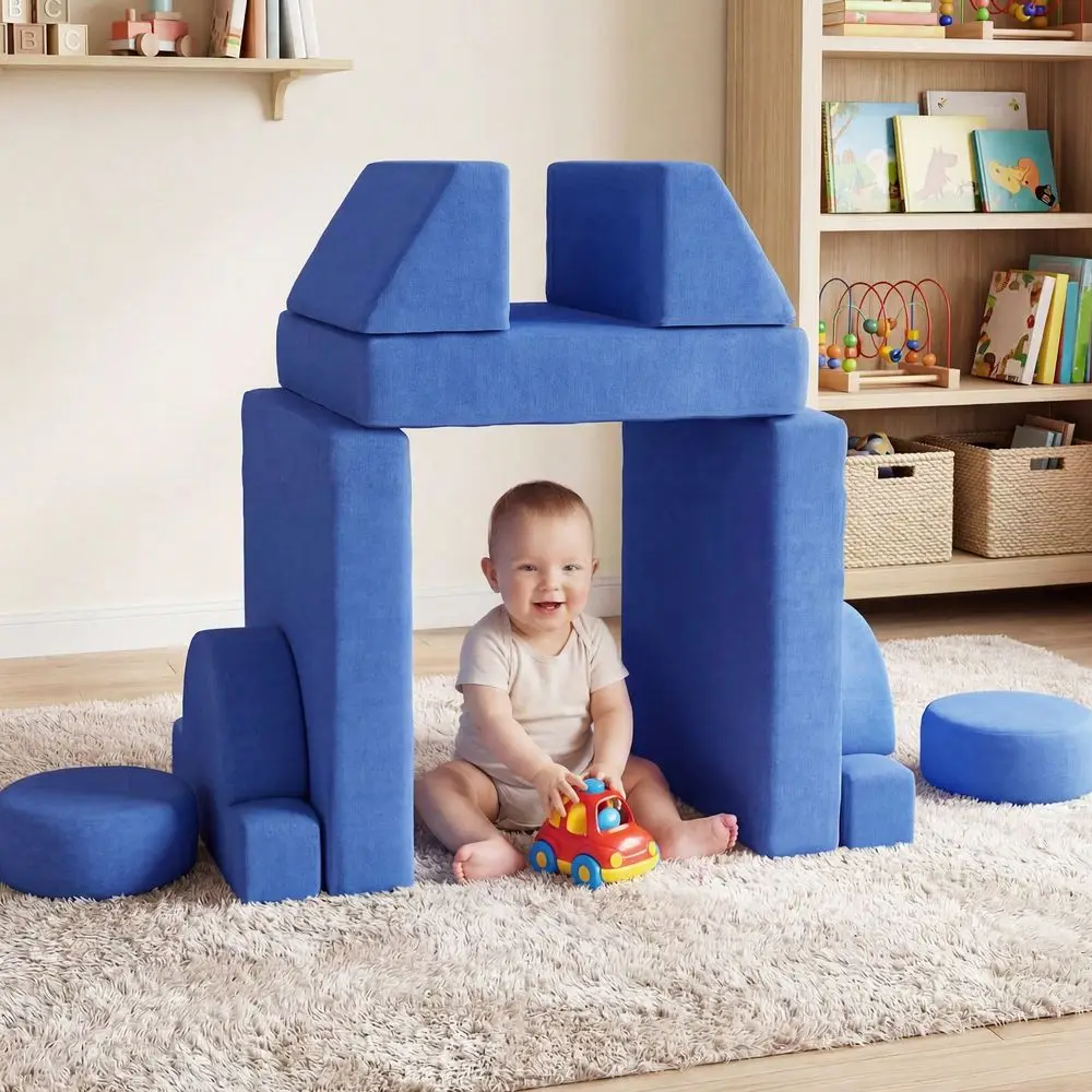 Modular Kids Play Couch Toddler Couch Fort With Washable Covers, Kids Modular Sectional Sofa For Playroom Kidsroom And Bedroom,