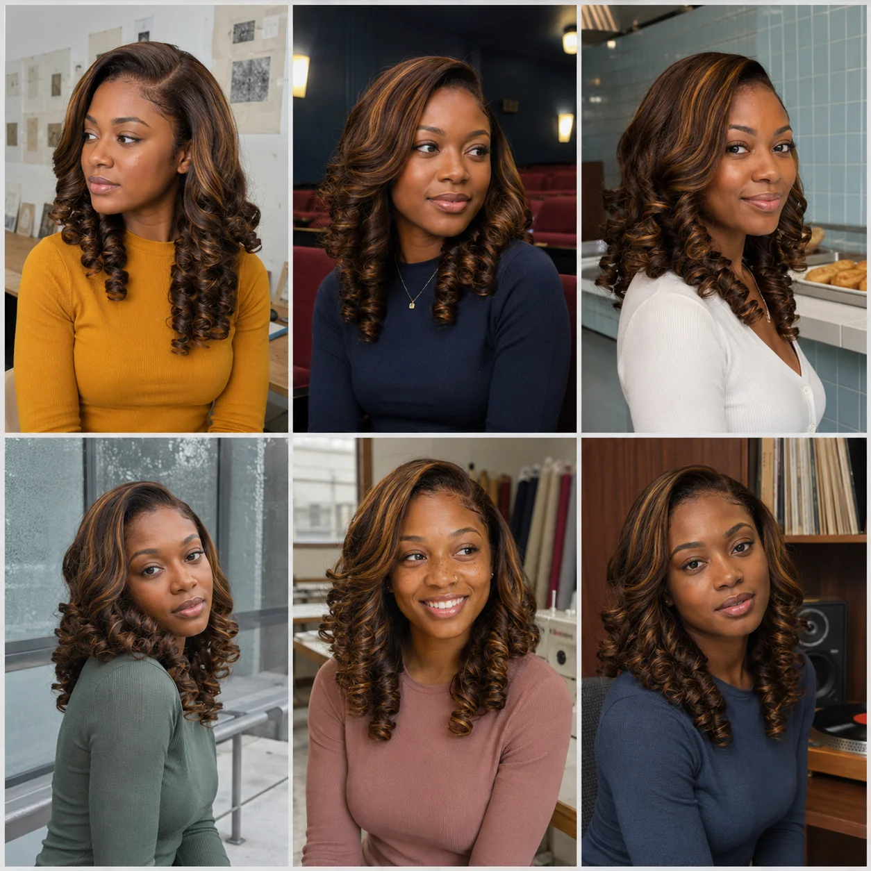 TIMOPOL 13x4 High-Definition Lace Front 066C Curly Human Hair Wig, P4/27 Gray-Brown High-Gloss Style, 20-24 Inches, Pre-Stretched Glue-Free Wig, Hand-Woven Wig, Suitable for Daily Life, Can Be Worn in 3 Seconds.