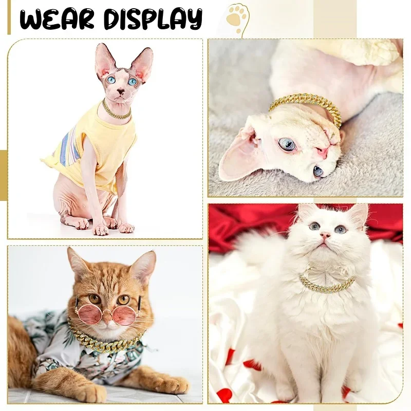 Luxury Gold Metal Dog Chain Collar Bling Pet Jewelry Necklace For Small Medium Large Dogs Cats Fashion Pet Accessory