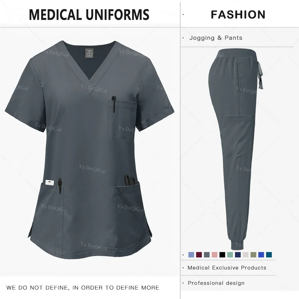 Women Pink Medical Scrubs Set Clinical Work Uniform Comfort Hospital Pharmacy Oral Dental Surgery Nurse Doctor Workwear Professional Medical Supply
