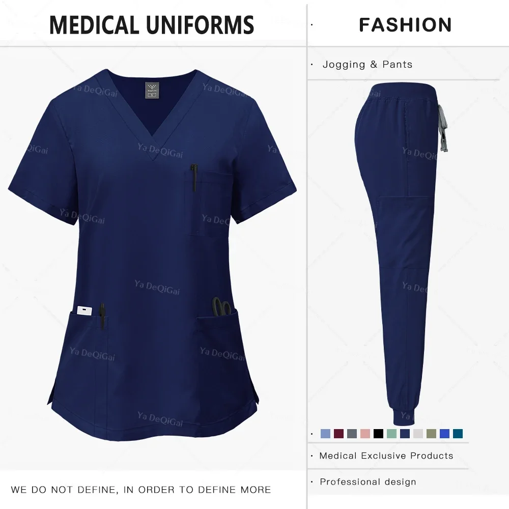 Women Pink Medical Scrubs Set Clinical Work Uniform Comfort Hospital Pharmacy Oral Dental Surgery Nurse Doctor Workwear Professional Medical Supply