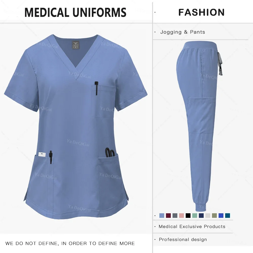 Women Pink Medical Scrubs Set Clinical Work Uniform Comfort Hospital Pharmacy Oral Dental Surgery Nurse Doctor Workwear Professional Medical Supply
