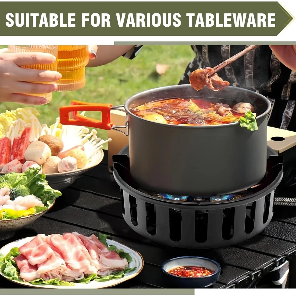 Portable Outdoor Burner Stove, 21,000-Watt Camping Backpacking Stove, Outdoor High-Flame Seven-Star Stove, with Fuel Canister Adapter and Piezo Igniter, Foldable Windproof Camping Gas Stove, Ideal for Picnics, Hiking, and Outdoor Backpacking Trips
