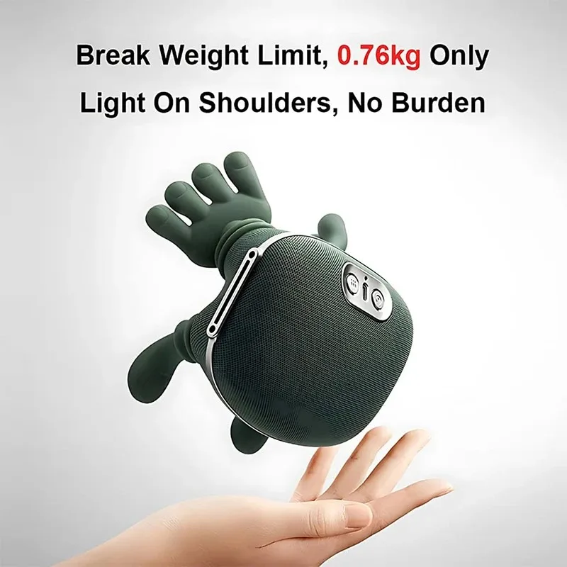 Electric Neck Massager Shoulder Massager with Heat Therapy Deep Tissue Massage Portable Rechargeable Cervical Massager for Relaxation Stress Relief Office Workers Muscle Recovery Handheld Massage Device with Human Hand Simulation Kneading Nodes Multi Mode