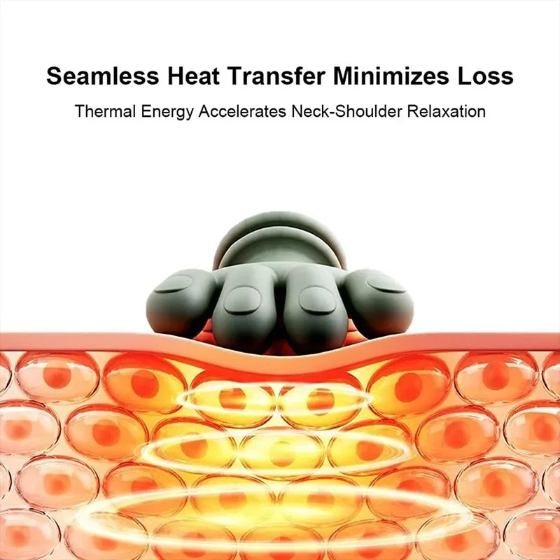 Electric Neck Massager Shoulder Massager with Heat Therapy Deep Tissue Massage Portable Rechargeable Cervical Massager for Relaxation Stress Relief Office Workers Muscle Recovery Handheld Massage Device with Human Hand Simulation Kneading Nodes Multi Mode