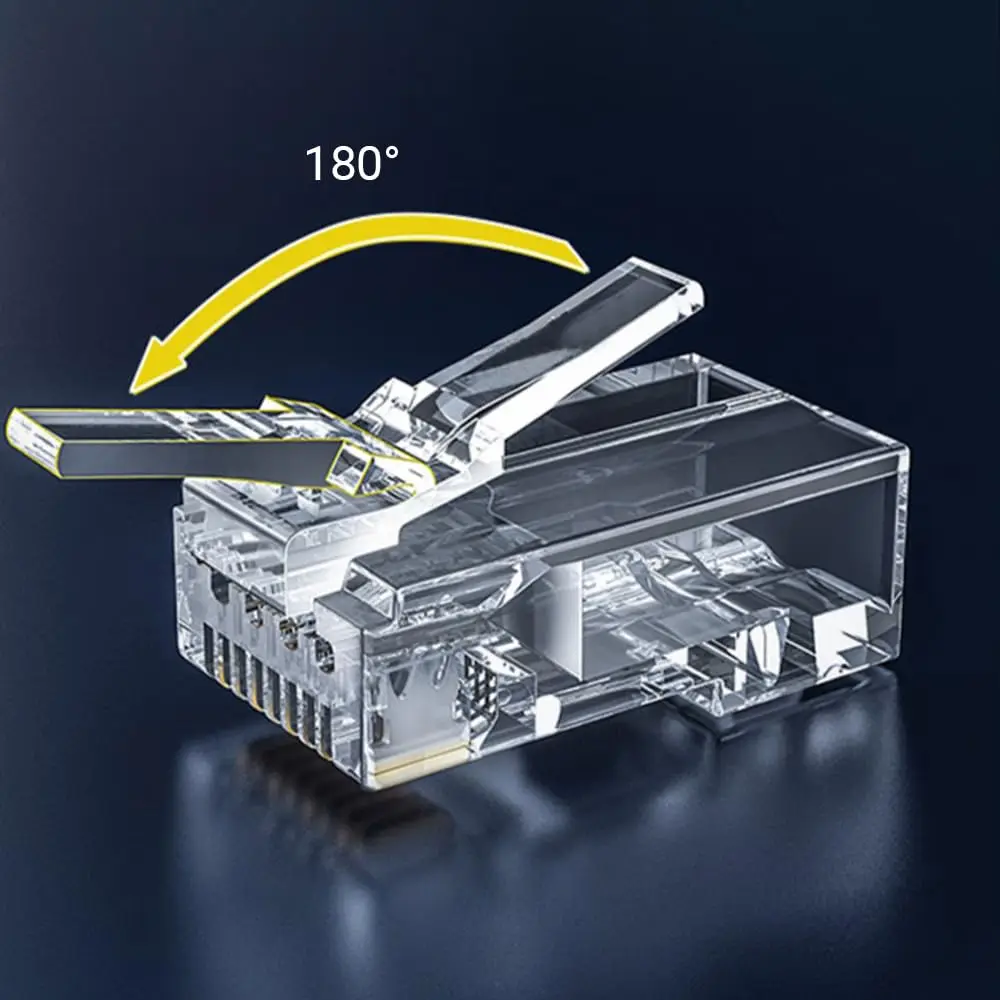 ZoeRax 200-Pack RJ45 Cat6 Pass Through Connector RJ45 Modular Plugs for CAT6 CAT5E Solid or Stranded FTP/UTP Cable