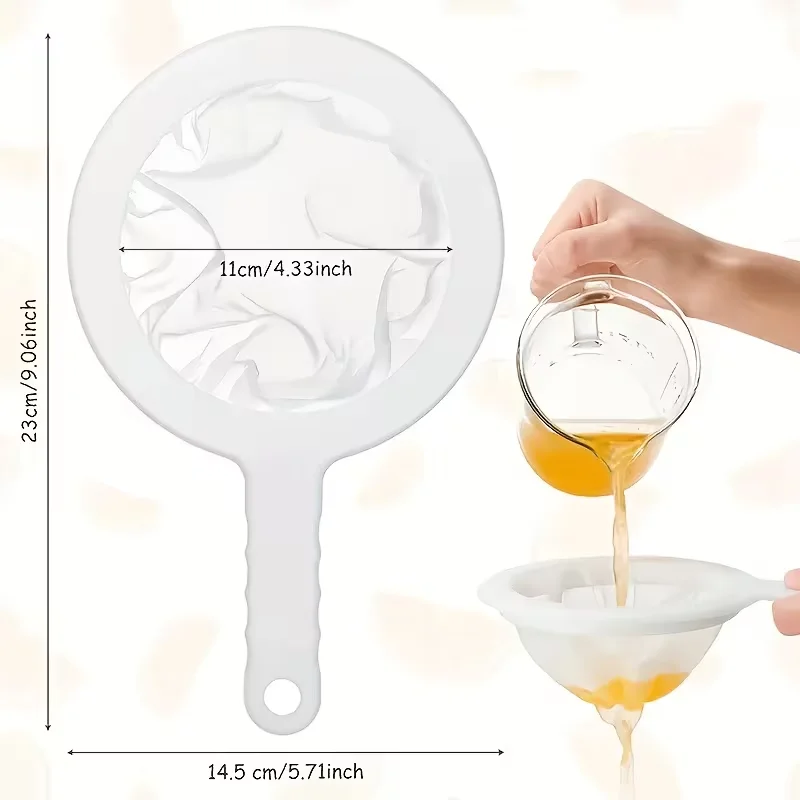 3PCS/200 Mesh Washable Nylon Ultra Fine Filter Mesh Strainer Spoon Sieve Soy Milk Juice Coffee Tea Filter Kitchen Colander