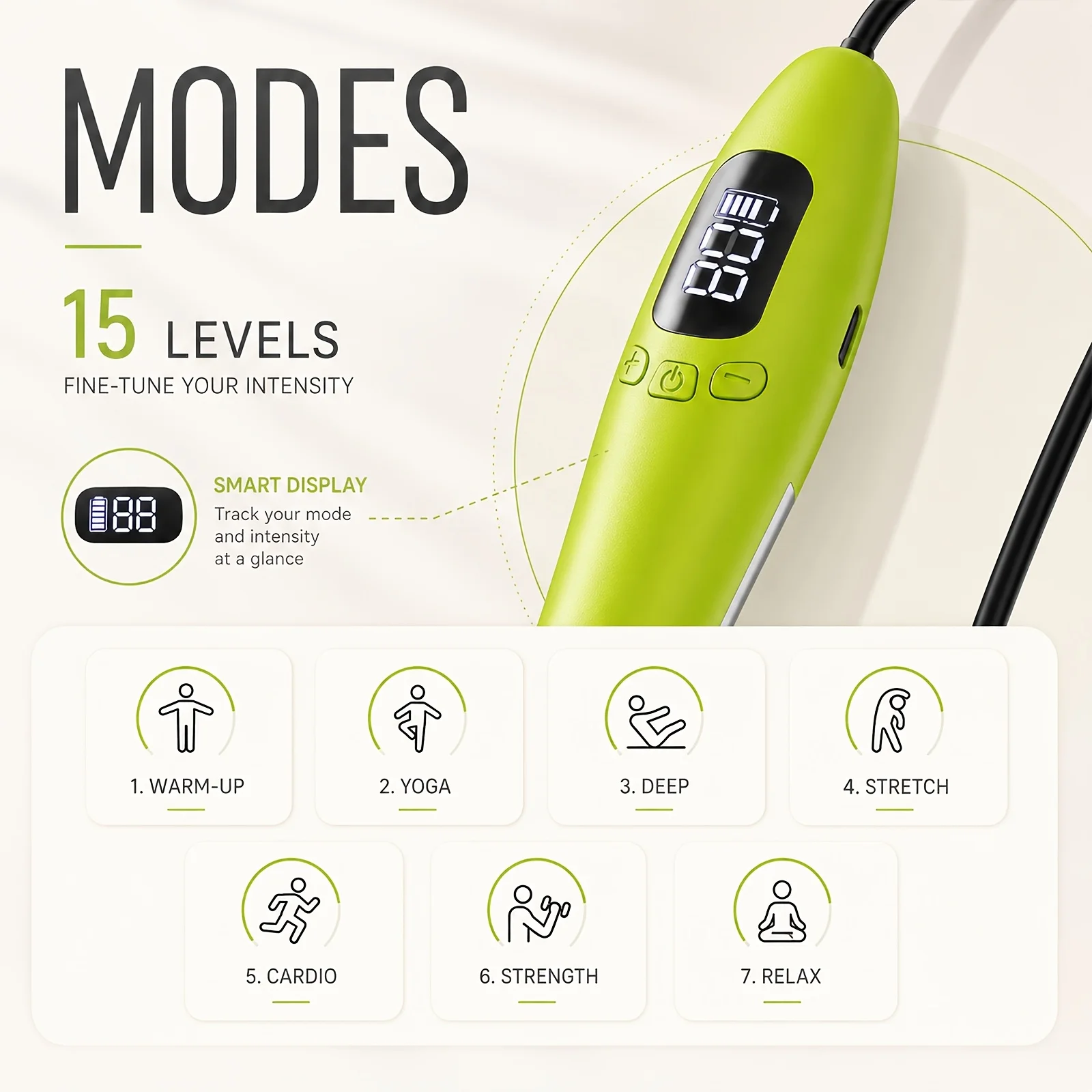 Microcurrent Arm Trainer EMS Muscle Stimulator for Women Men 7 Modes 15 Levels Portable Upper Arm Toning Sculpting Device with Digital Display 10 Min Cycle USB-C Rechargeable 125g Fitness Massage Training Tool for Home Gym Workout