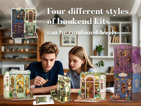 Original CUTEBEE 199pcs Champs-Élysées Florist Book Nook Kit DIY Miniature House Dollhouse Kit Book Nook Para Montar for Adults Booknook Tiny Flower House Bookshelf Decor 3D Wooden Puzzle DIY Craft Gifts for Family Friends for Books Fans Gifts