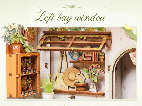 Original CUTEBEE 199pcs Champs-Élysées Florist Book Nook Kit DIY Miniature House Dollhouse Kit Book Nook Para Montar for Adults Booknook Tiny Flower House Bookshelf Decor 3D Wooden Puzzle DIY Craft Gifts for Family Friends for Books Fans Gifts