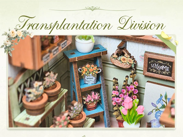 Original CUTEBEE 199pcs Champs-Élysées Florist Book Nook Kit DIY Miniature House Dollhouse Kit Book Nook Para Montar for Adults Booknook Tiny Flower House Bookshelf Decor 3D Wooden Puzzle DIY Craft Gifts for Family Friends for Books Fans Gifts