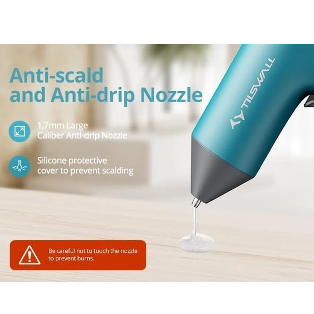 Cordless Hot Glue Gun 4V USB‑C Rechargeable Mini Hot Melt Glue Gun with Battery 30s Fast Heating, Anti‑Drip Nozzle, Comes With 7*140mm Hot Glue Sticks Portable Glue Gun For Crafts DIY Projects & Home Repairs