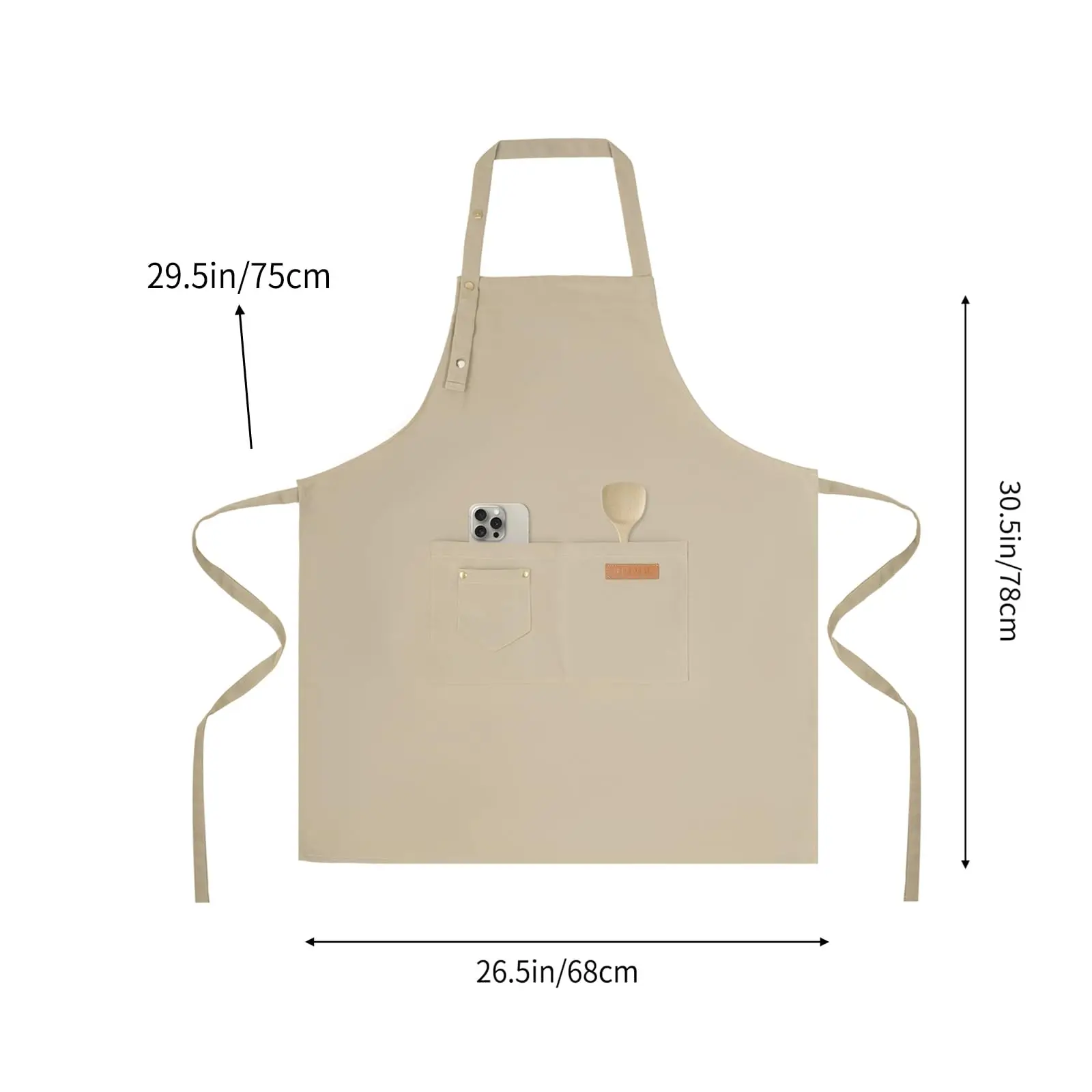 Kitchen Apron Unisex Cotton Canvas Adjustable Neck Waist Ties, Chef Cooking Baking Waiter Apron for Men Women, 2025 Best Seller