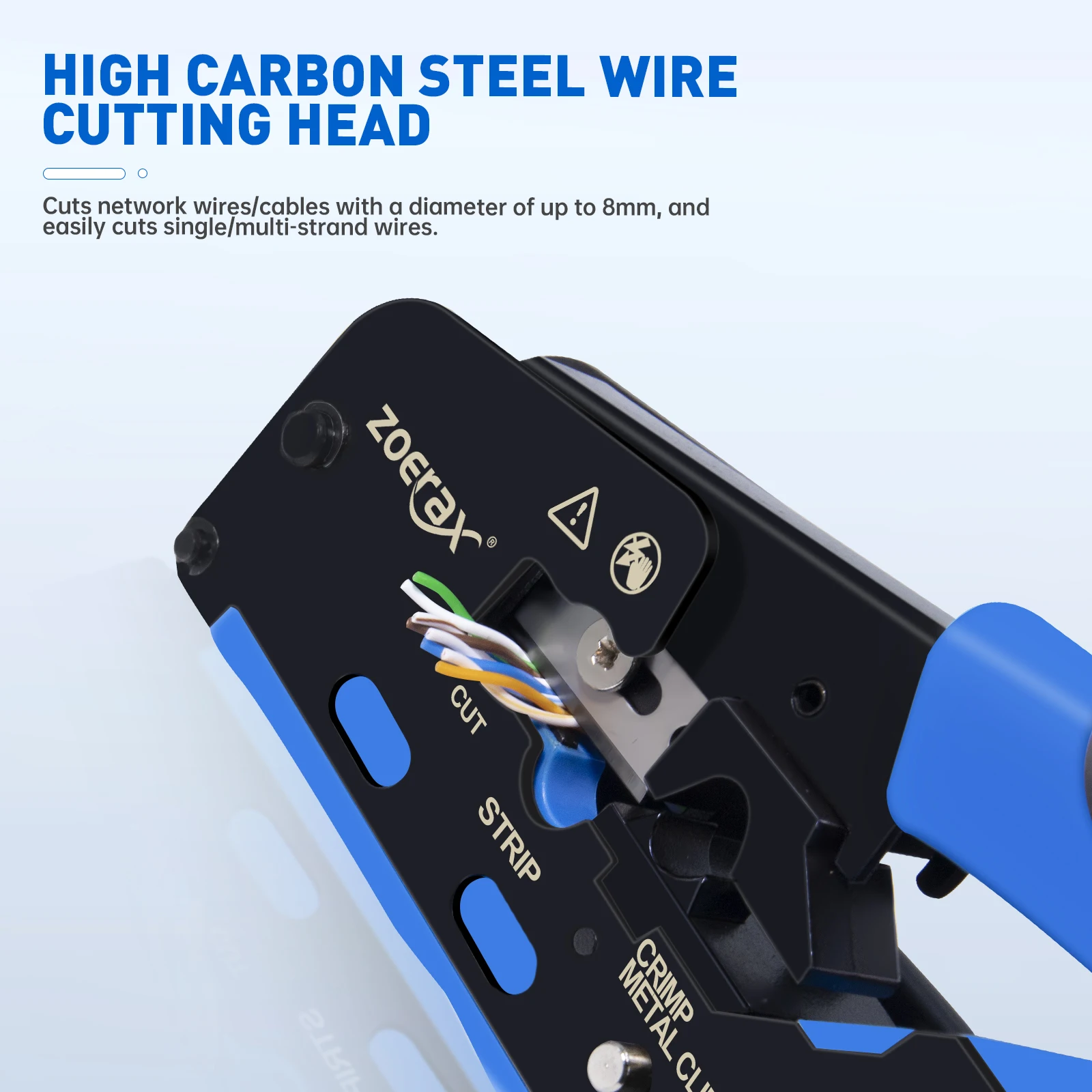 ZoeRax RJ45 CAT7 CAT6A Crimping Tool RJ45 Network Tool Kit for CAT6A CAT7 CAT5 CAT6 Connectors with Crimp Tool,Wire Stripper and Blades