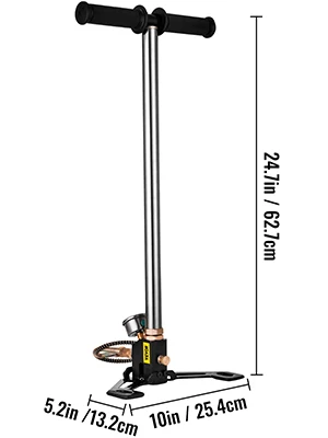 SucceBuy 3 Stage PCP Pump + Pressure Gauge 4500PSI Tire Kayak Ball Inflatable Rifle Air Gun Filling Stirrup High Pressure