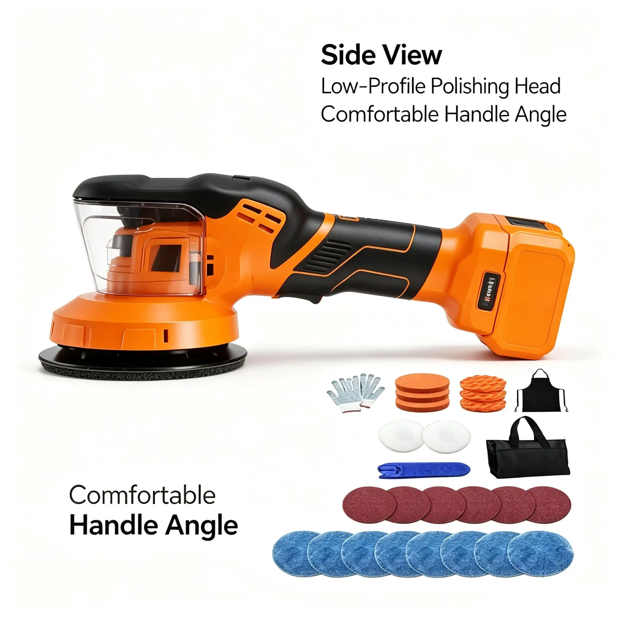 Cordless Car Buffer Polisher 5000RPM Random Orbital Polisher 8 Variable Speed Car Detailing Waxing For Dw 20V Battery Pin