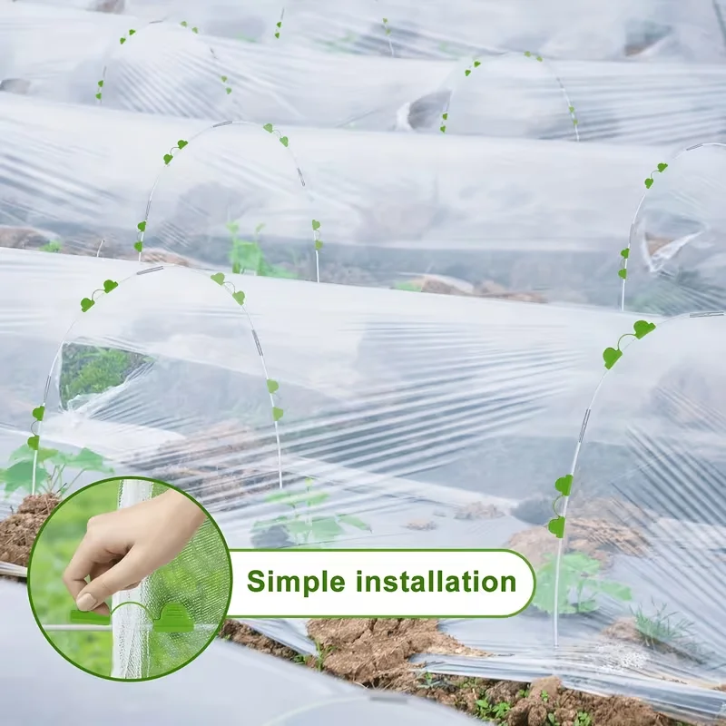 25/50 Garden Rings, Designed Specifically for Elevated Flower Beds and Planting Shelters, Using a 43inch Wide Tunnel Greenhouse Frame. These Rust-Resistant Fiberglass Support Rings Feature a Double-Layer Design and Include 16/32 Clips and 20/40 Connectors
