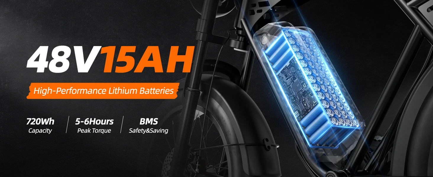 X5 20 Inch Fat Tire All‑Terrain Electric Bike, 1500W Peak Motor, 48V 15AH Removable Battery, Dual Disc Brake Adult E‑Bike for Off‑Road Beach Snow Commuting