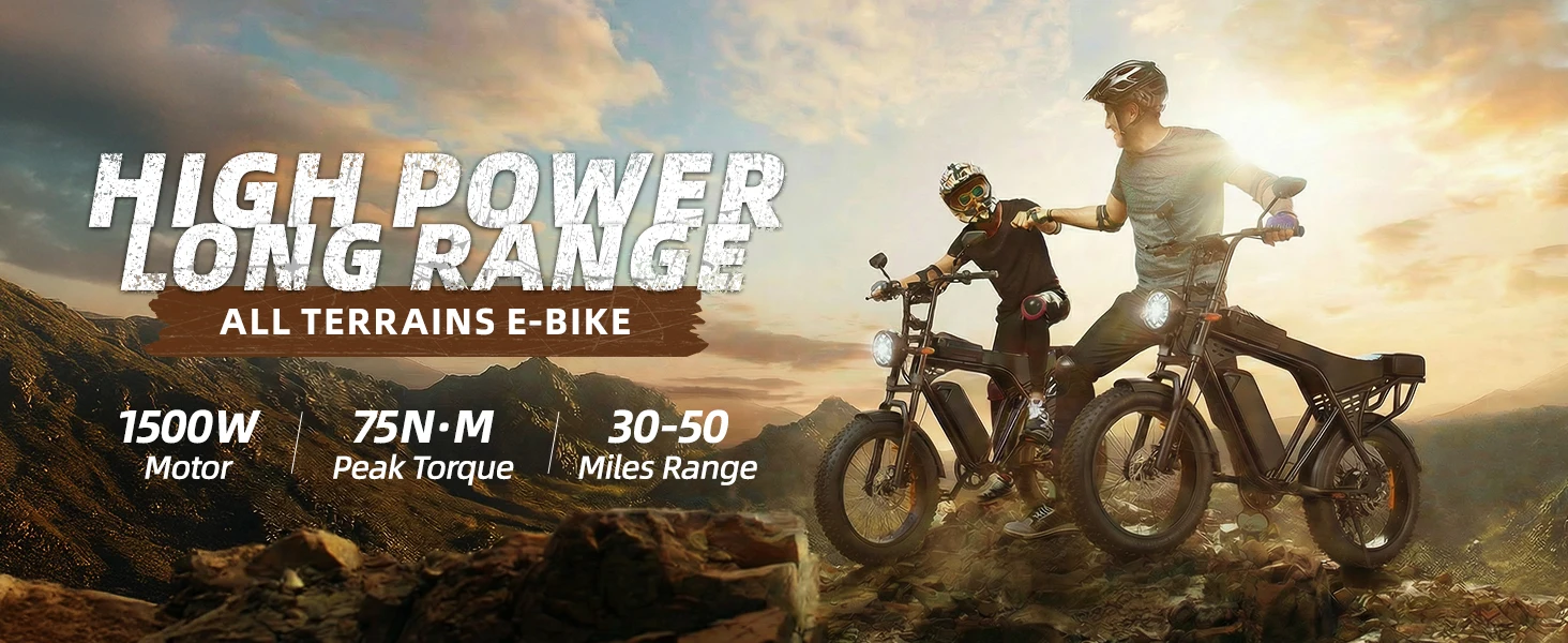 X5 20 Inch Fat Tire All‑Terrain Electric Bike, 1500W Peak Motor, 48V 15AH Removable Battery, Dual Disc Brake Adult E‑Bike for Off‑Road Beach Snow Commuting