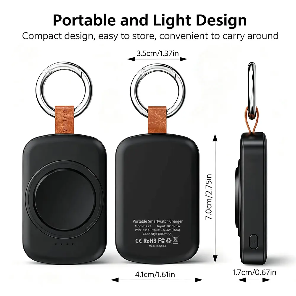 1800mAh Magnetic Wireless Portable Watch Type-C Fast Charger for Samsung Galaxy Watch 8/8 Classic/7 Ultra/6 Classic Fast Charging