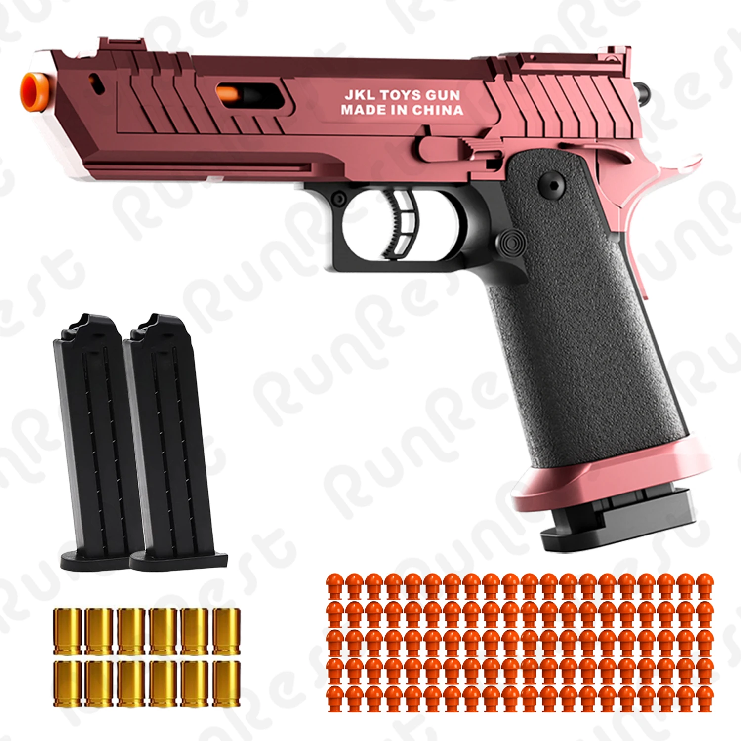 100 bullets, 12 cartridge cases and 2 cartridge clip soft bullet guns, toy pistols, new toy shooters, gun hollow hangers, Halloween and Christmas Gift