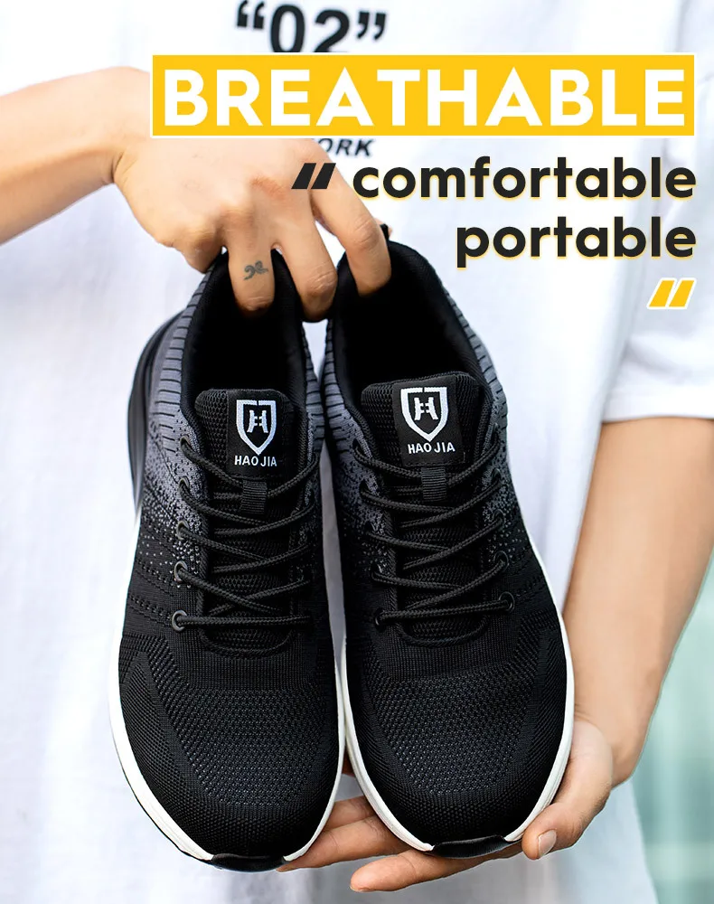 Men Steel Toe Work Shoes Impact Resistant Steel Toe Cap Lightweight Comfortable Industrial Safety Sneakers Wear Resistant Durable Construction Footwear Full Sizes Available for Women Men Ideal for Labor Day Father’s Day Gifting