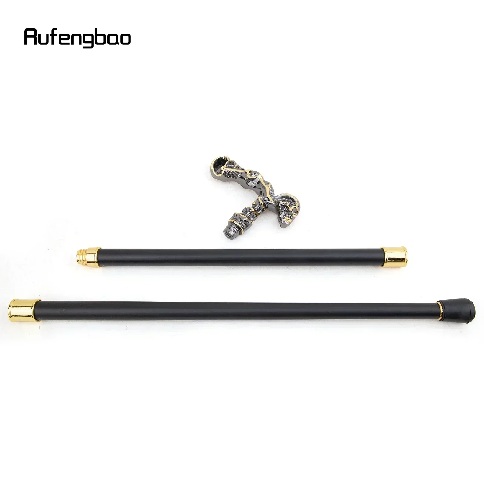 Golden Black Skull Walking Stick Decorative Vampire Cospaly Vintage Party Fashionable Walking Cane Halloween Crosier 93cm